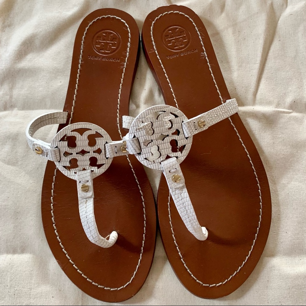 Tory Burch Mini Miller Sandals White 7.5
